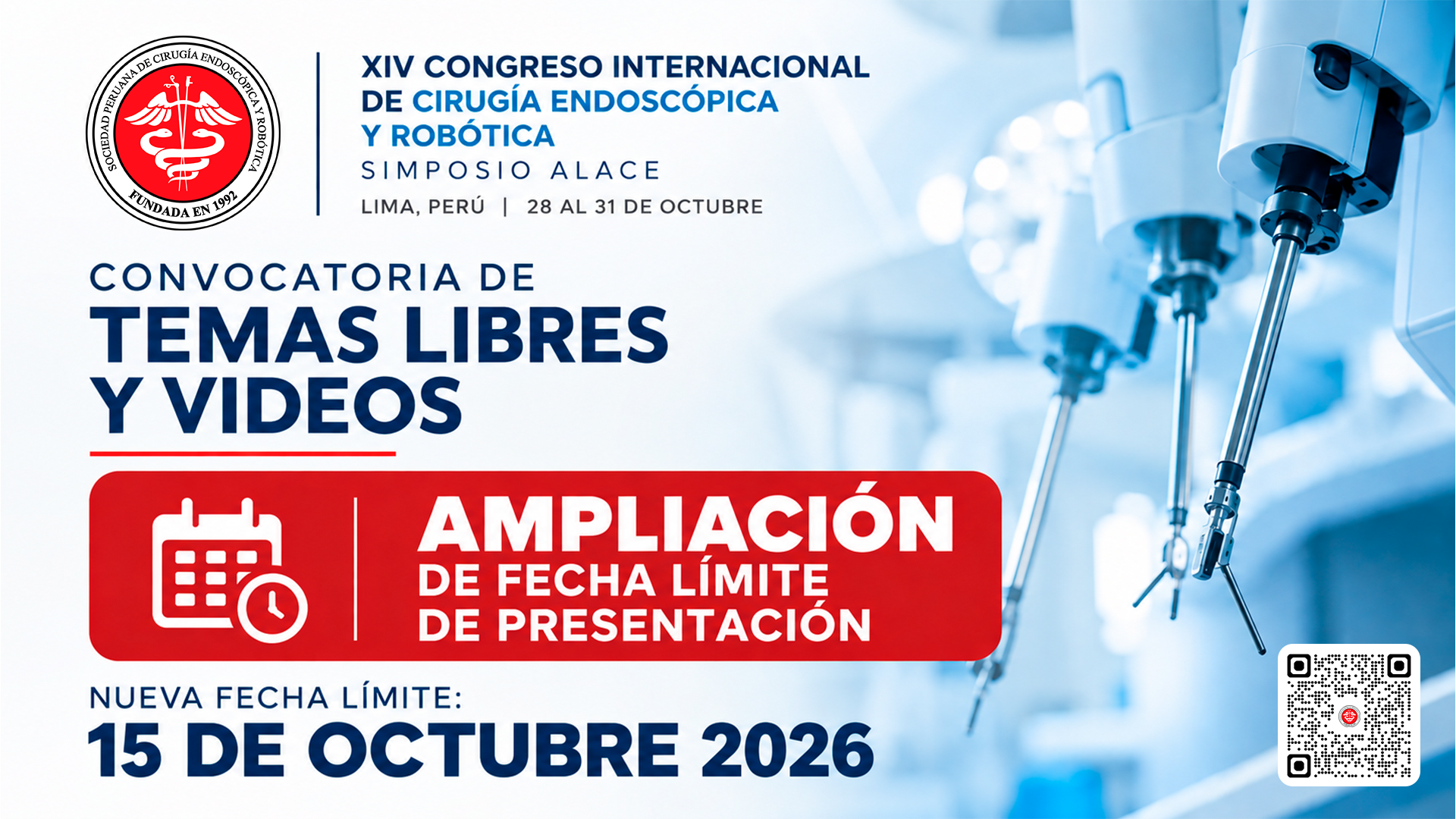 Ampliación de fecha para el concurso de temas libres y videos del Congreso SPCE 2026